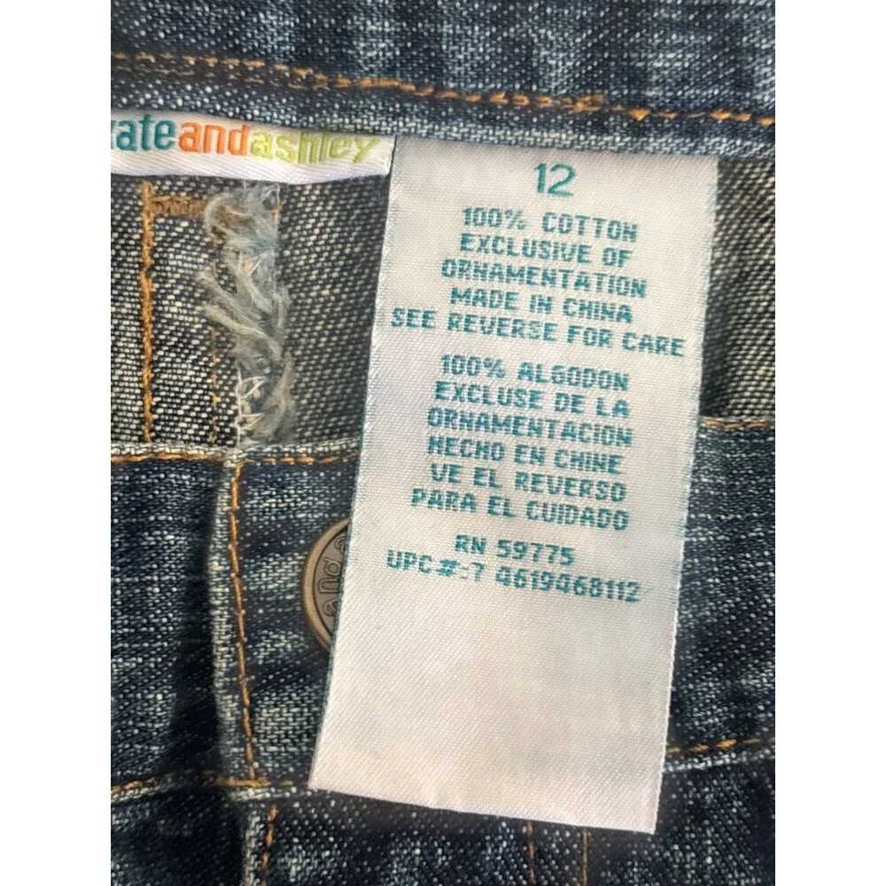 Vintage Y2K Mary-Kate and Ashley Denim Capri Jeans Girls 12 – Rainbow Belt Loops - Picture 4 of 7